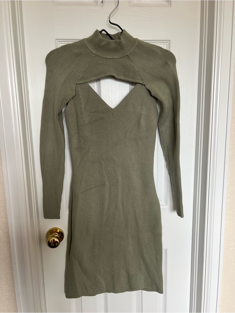 Abercrombie & Fitch Green Mini Sweater Dress and Mockneck Shrug Set